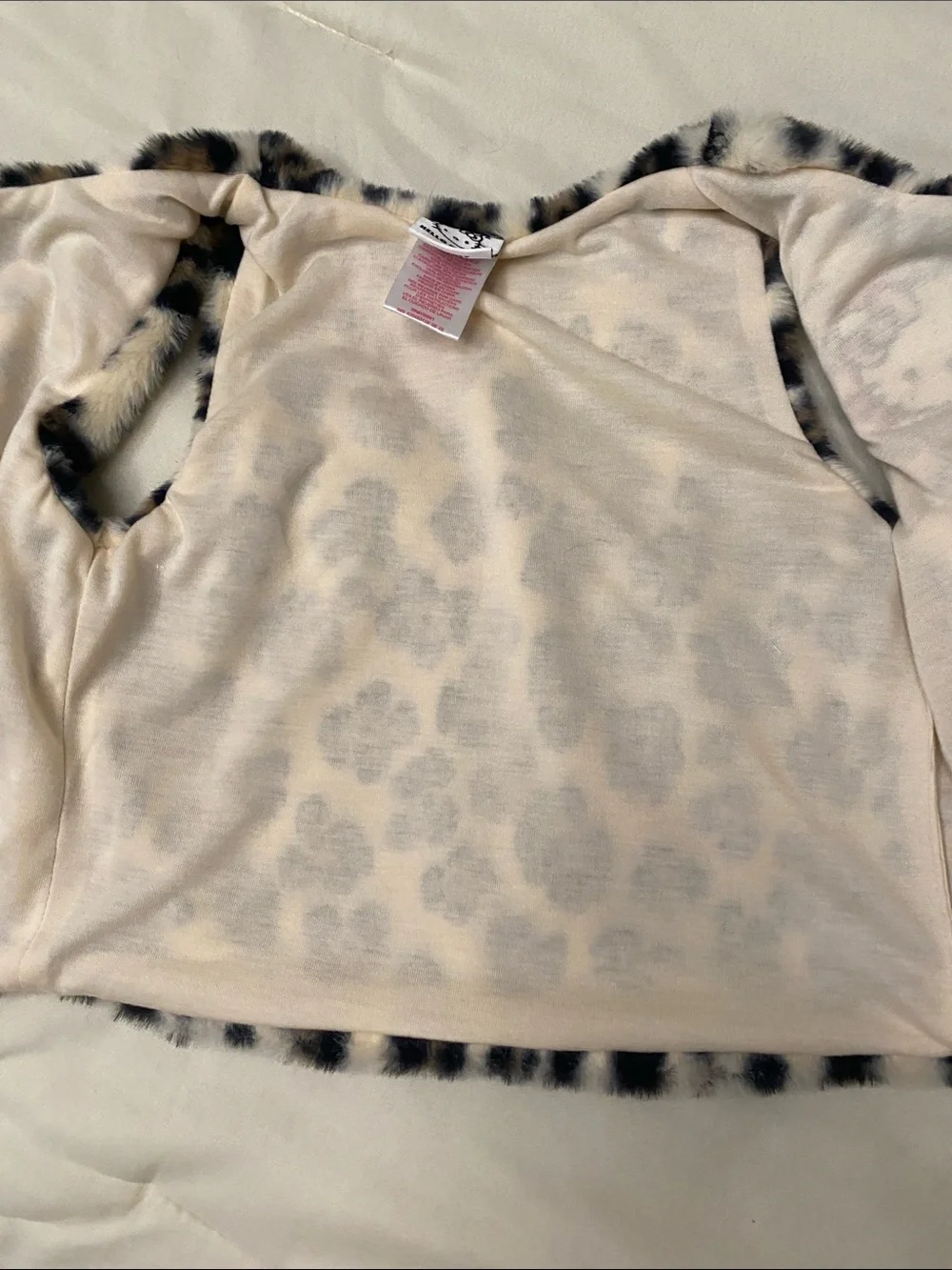 Hello Kitty Faux Fur Leopard Vest - Black, Tan, Cream